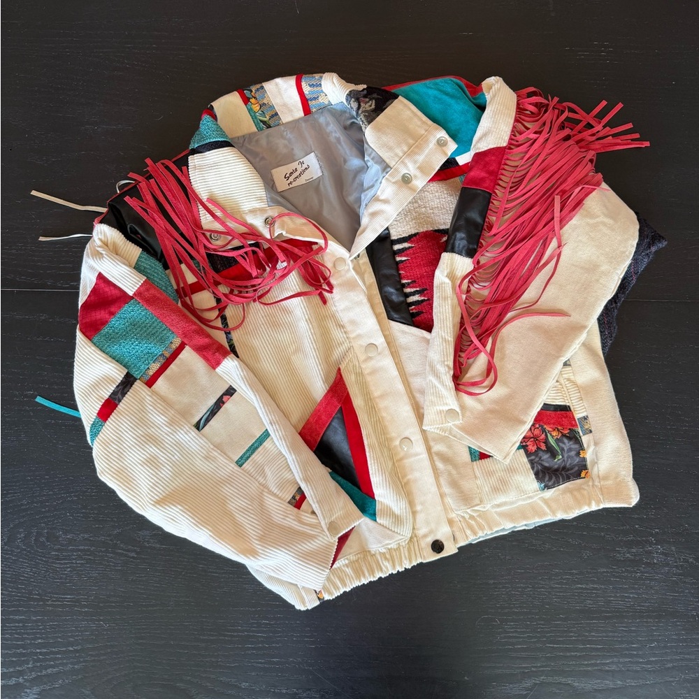 Vintage Sante Fe Recreations SFR Southwestern Patchwork Bomber unisex Jacket